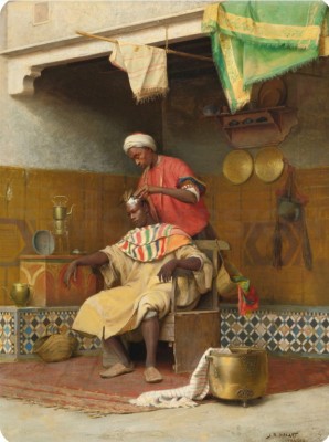 Bradobrei.76.The barber shop. TANGIER.Jean Baptiste Discart.jpg