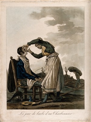 A_female_travelling_barber_shaving_a_man_on_the_edge_of_a_co_Wellcome_V0019733.jpg