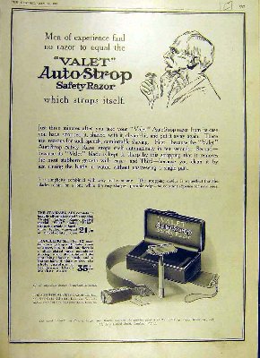 1917 Safety-Razor Valet Auto-Strop Advert Old Print.jpg