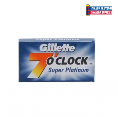 GILLETTE 7 OClock Super Platinum  Blades Blue 5 pk n Logo.png